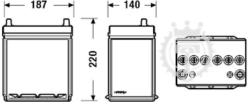Autobatéria EXIDE Excell 12V/35Ah 240A