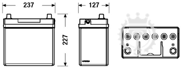 Autobatéria EXIDE Excell 45Ah 300A, 12V